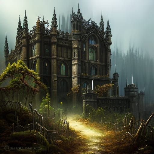 Eldritch Castle Garden in Gothic Style