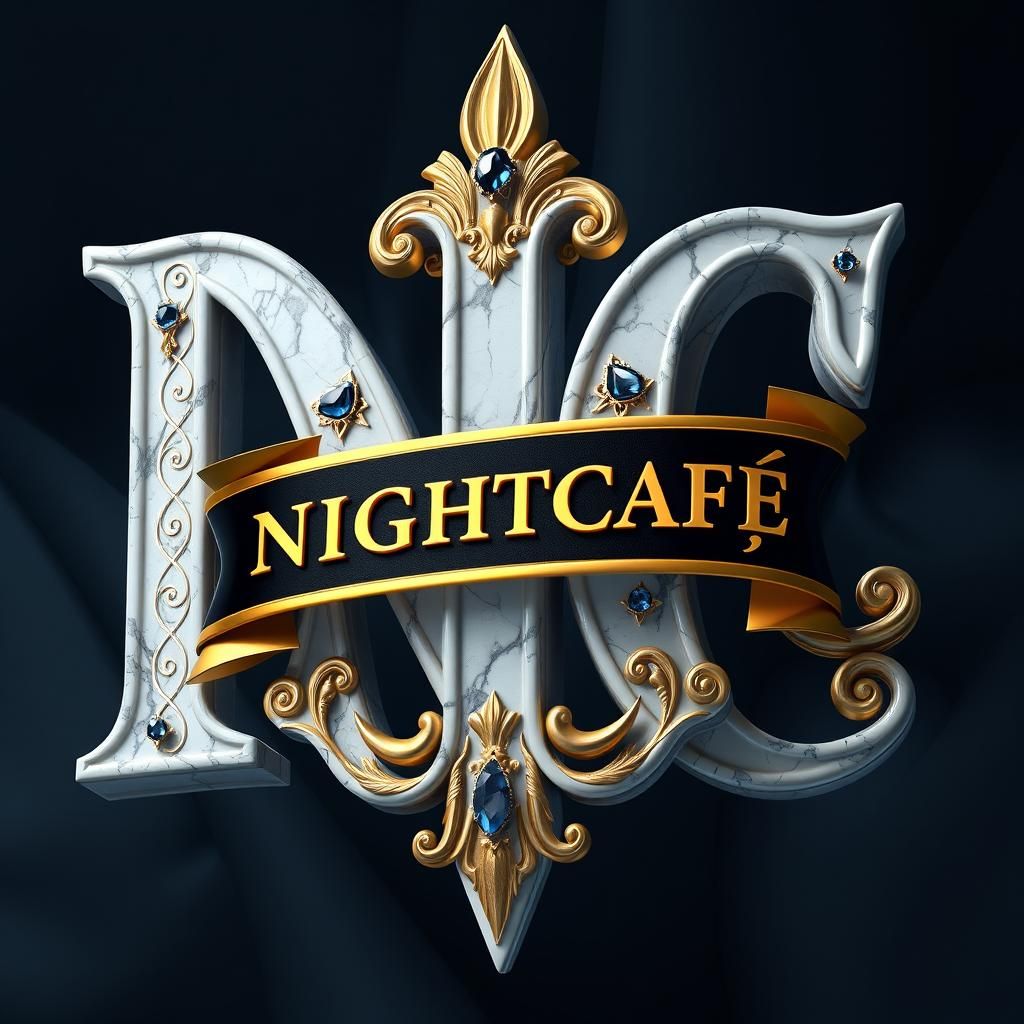 Golden Marble Letters in Luxurious 3D Rendering