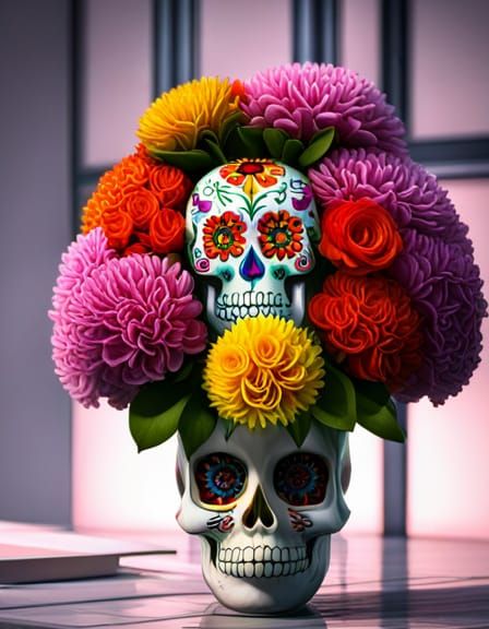 Sugar Skull Vase by Per.