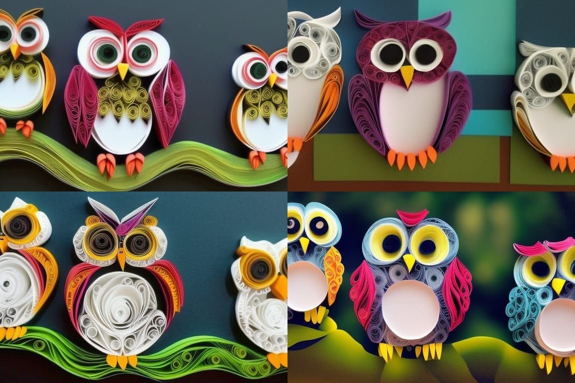 3D Minimalist Quilling Art: Paper Owls