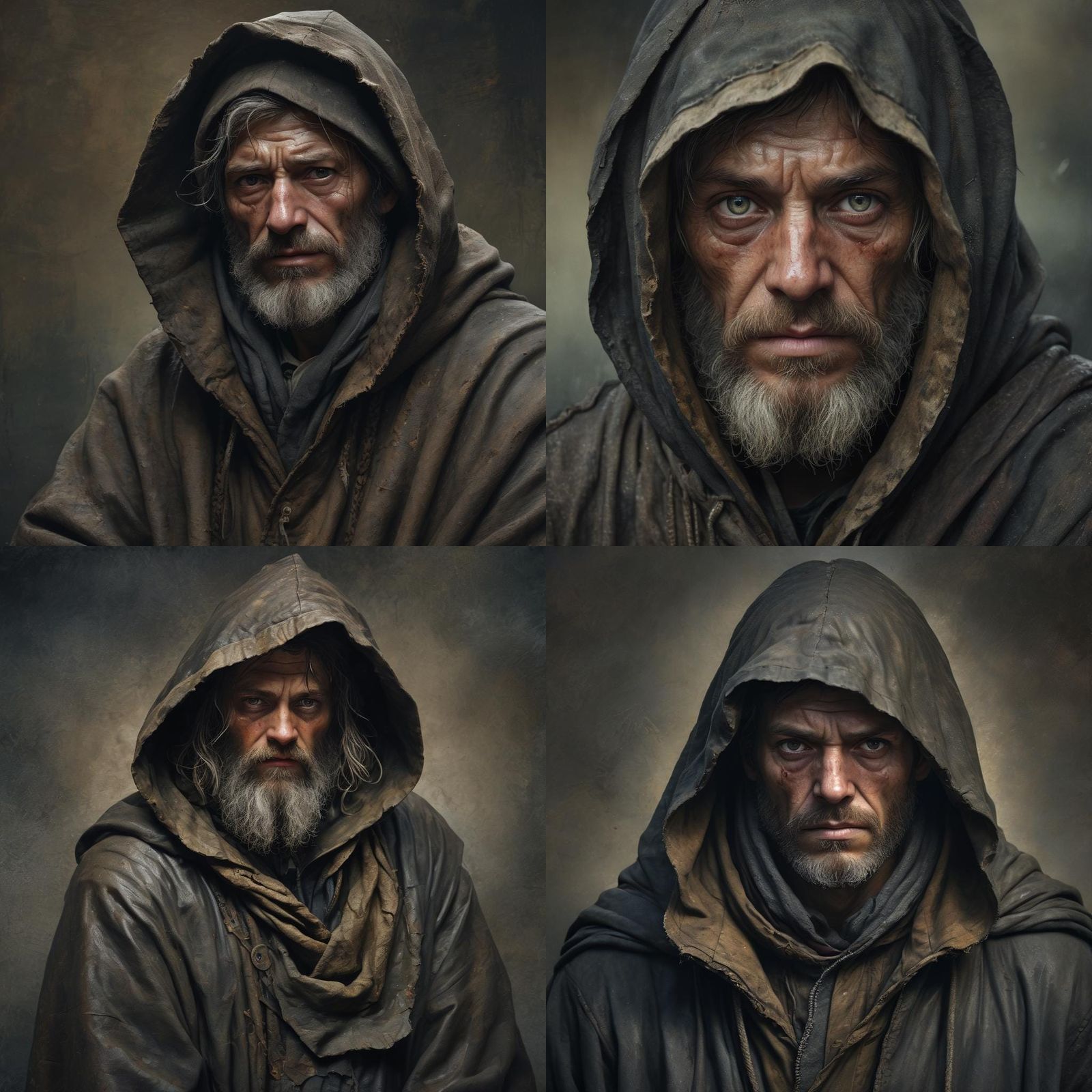 Homeless Man in 1877, Impasto Style