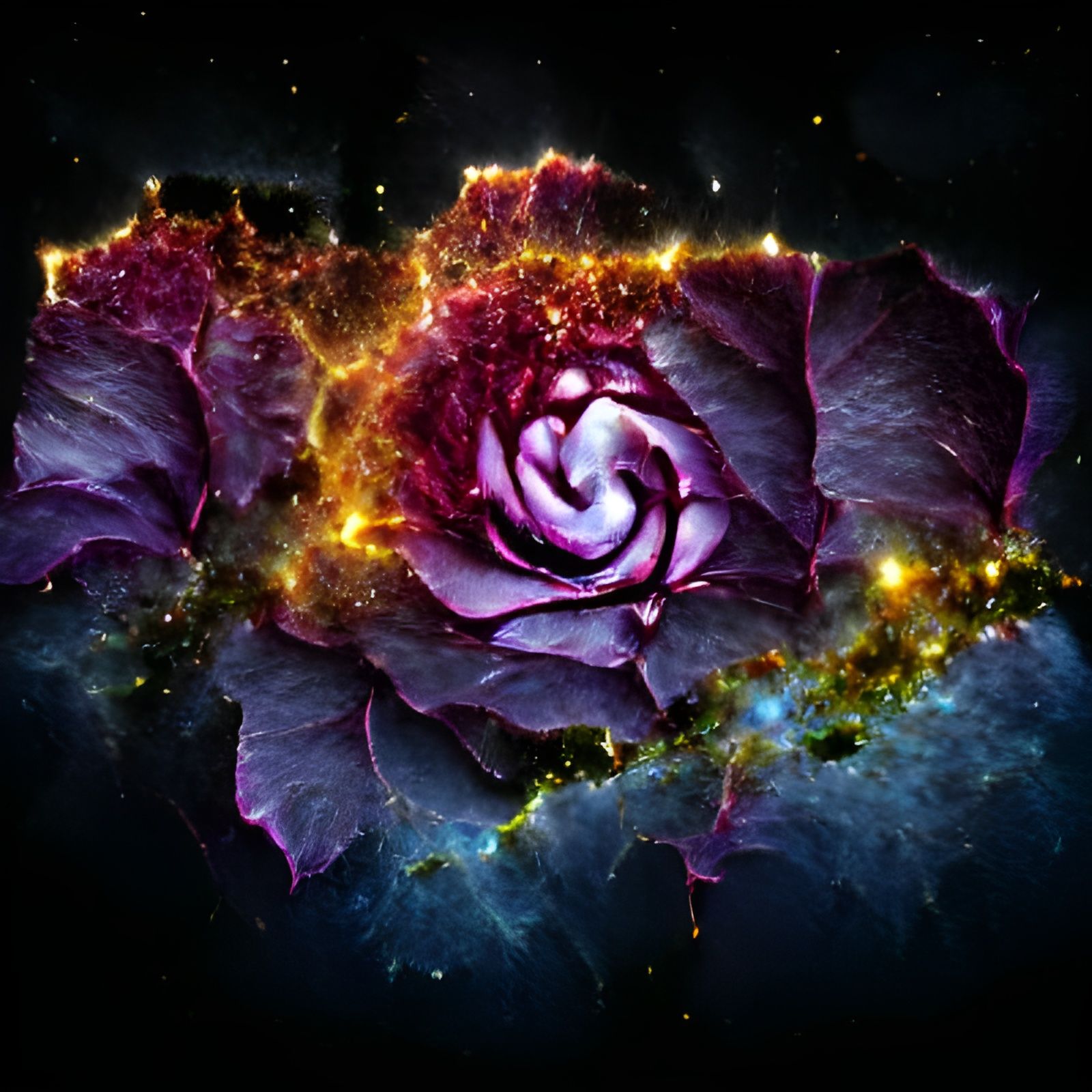 Rose-Shaped Fractal Galaxy: Cosmic Beauty