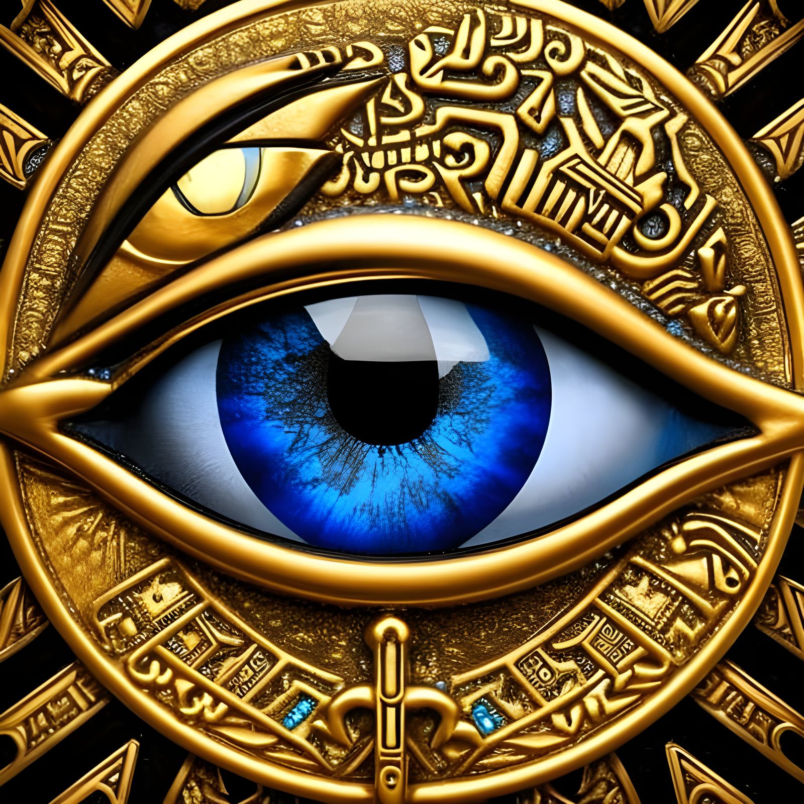 Egyptian Eye of Horus Medallion in Hyperdetailed Style