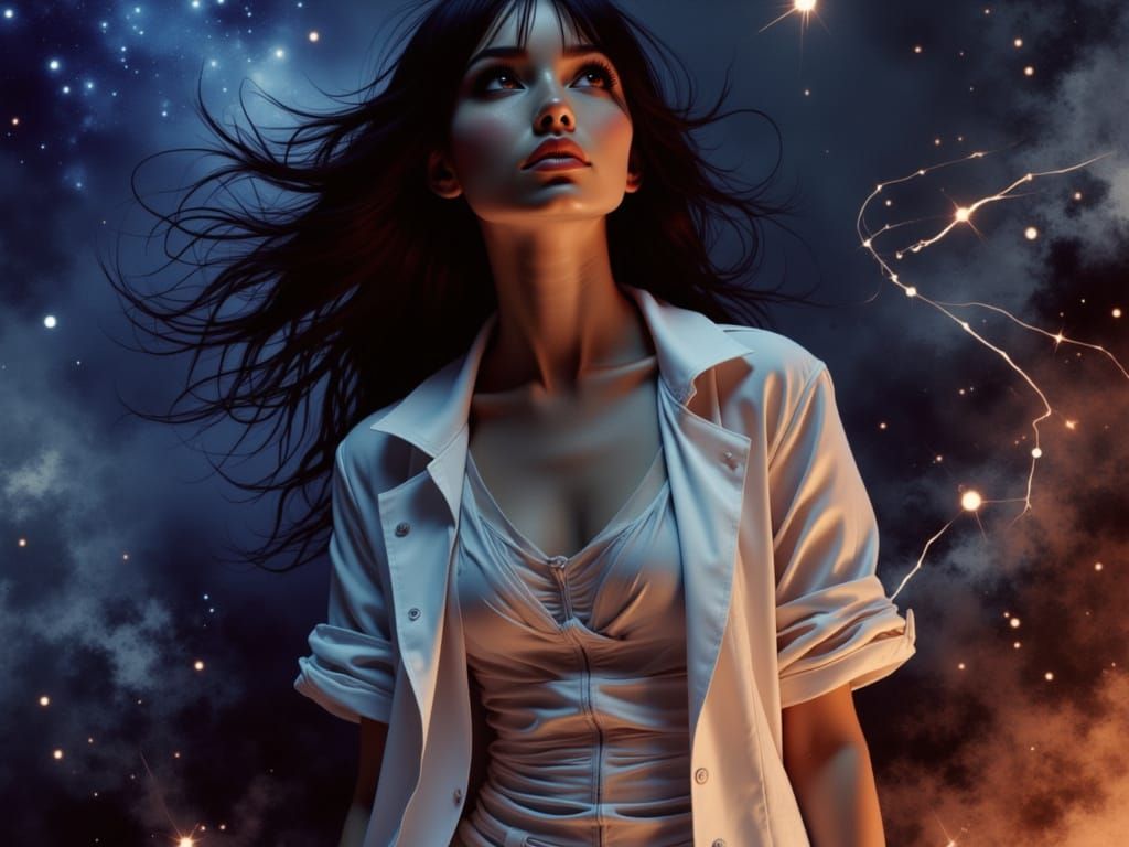 Scientist in Dramatic Light