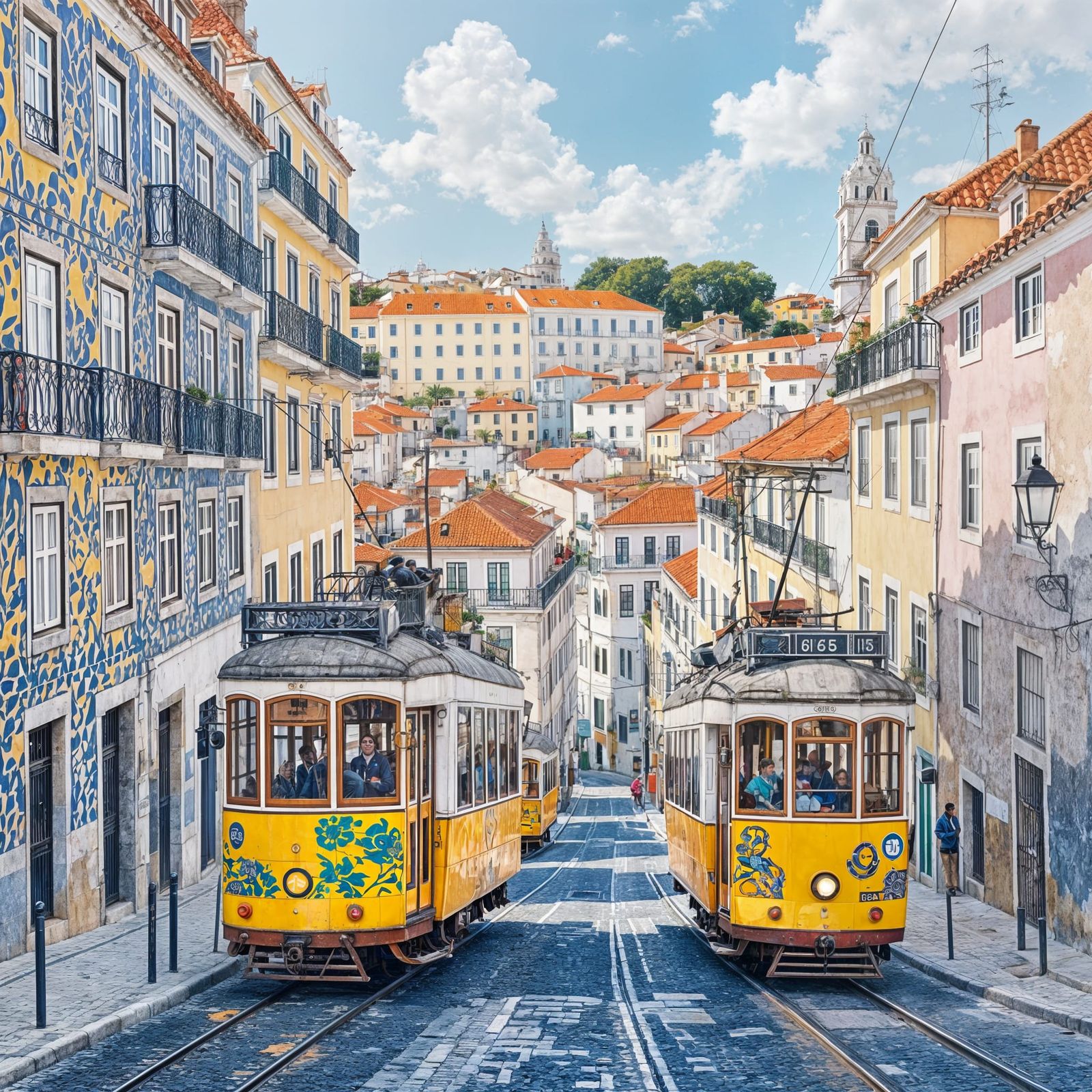 Colorful Lisbon Cityscape on the Tagus River