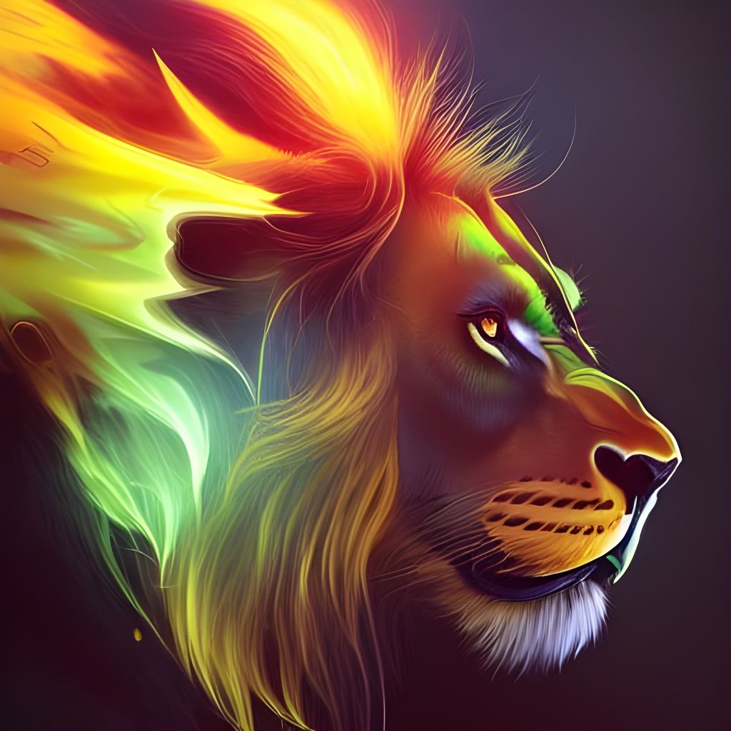 Regal Lion Embodies Fiery Sovereignty