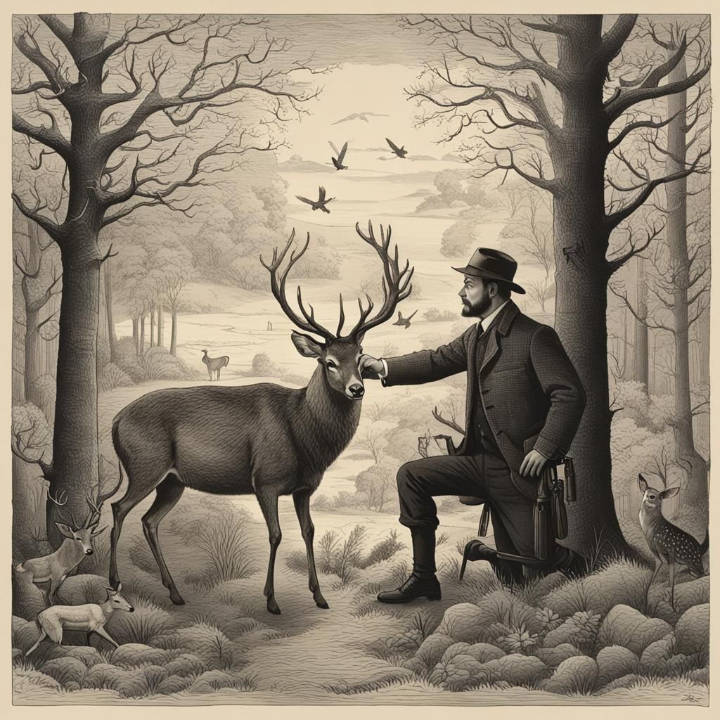 Man and Deer: A Gentle Encounter