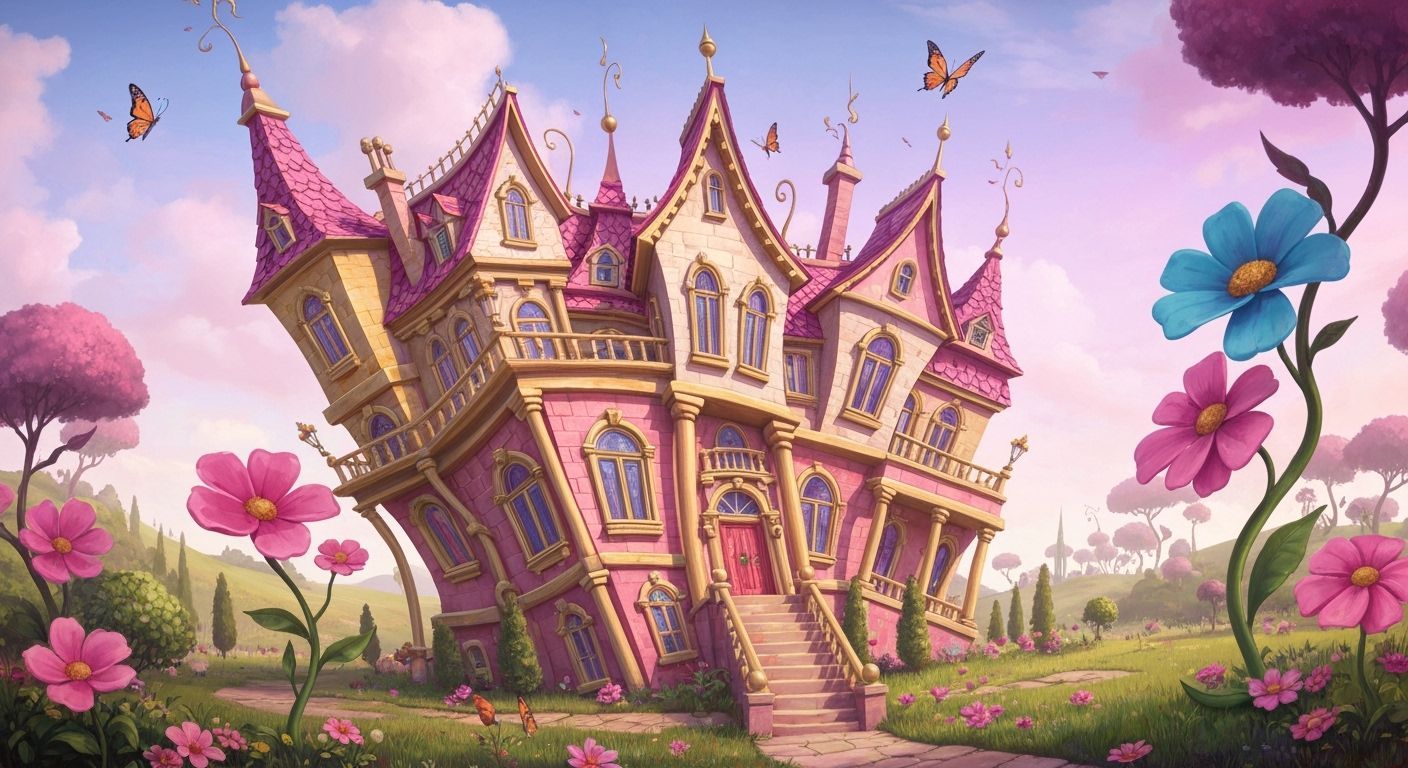 Fantastical Crooked House with Impossible Architecture