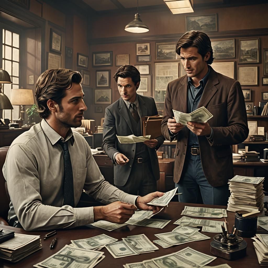 Company Director Hands Money to Young Man