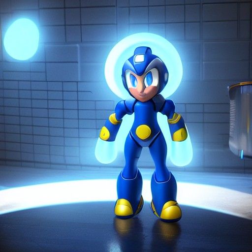 Mega Man Concept Art in 3D Rendering