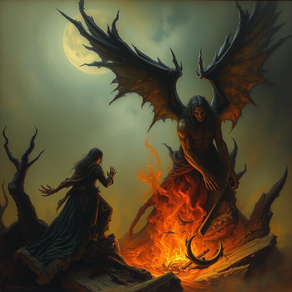 Surreal Dark Fantasy Art in Horror Style