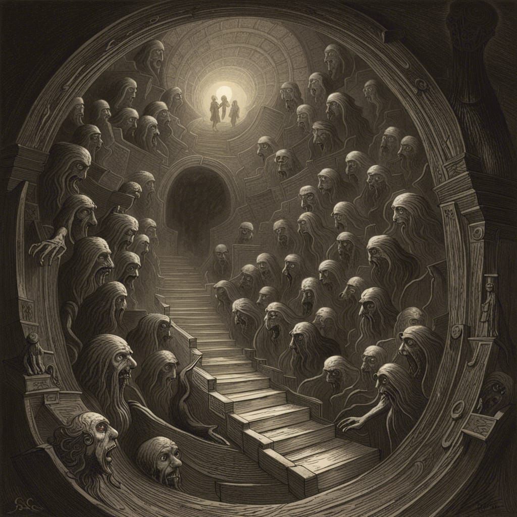 Horrific Maze in Dark Fantasy Style