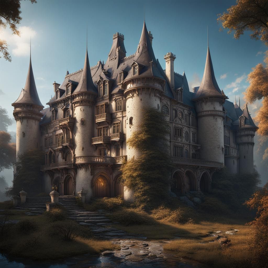 Fantastical Chateau in Detailed Matte Painting