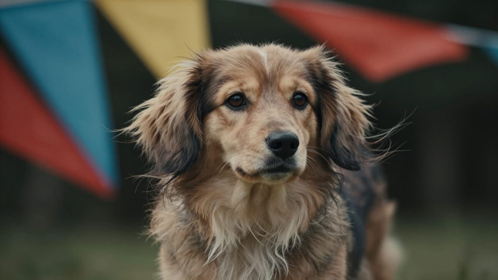 Hyperrealistic Puppy Portrait with Wind-Blown Fur