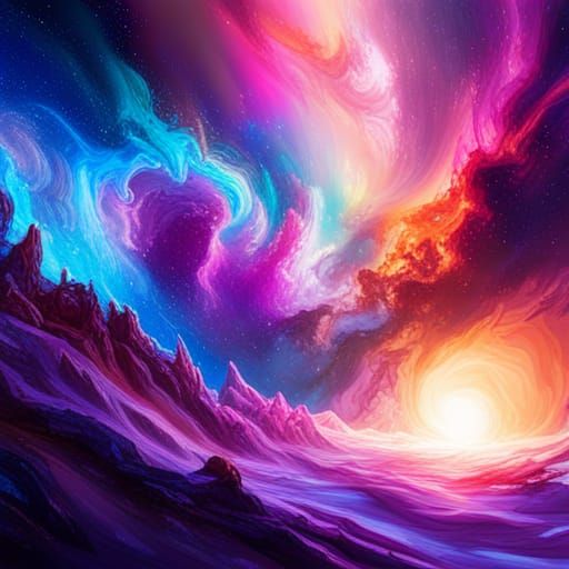 Galactic Center Graffiti Art in Spray Paint Style