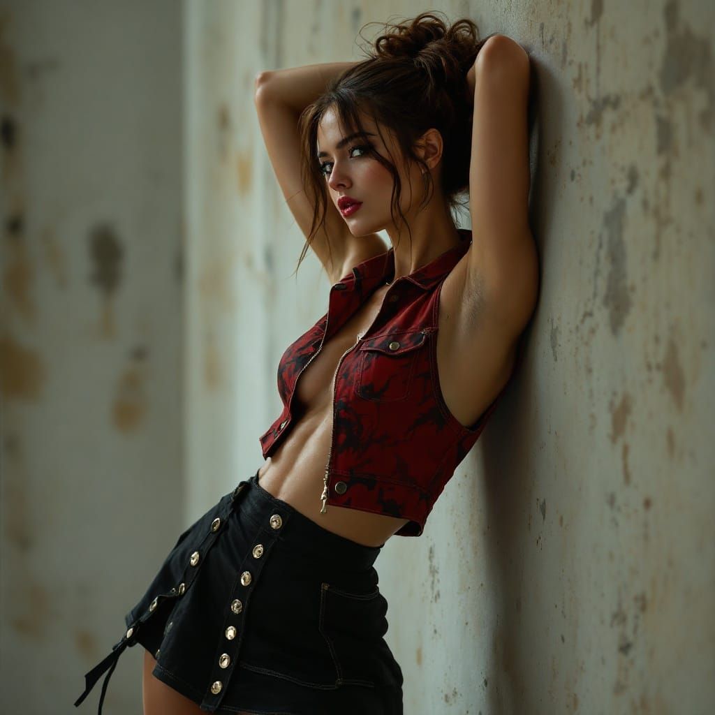 Apathetic Woman with Piercing Gaze