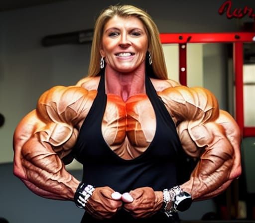 Muscular Mom Bodybuilder Flexing Ripped Physique