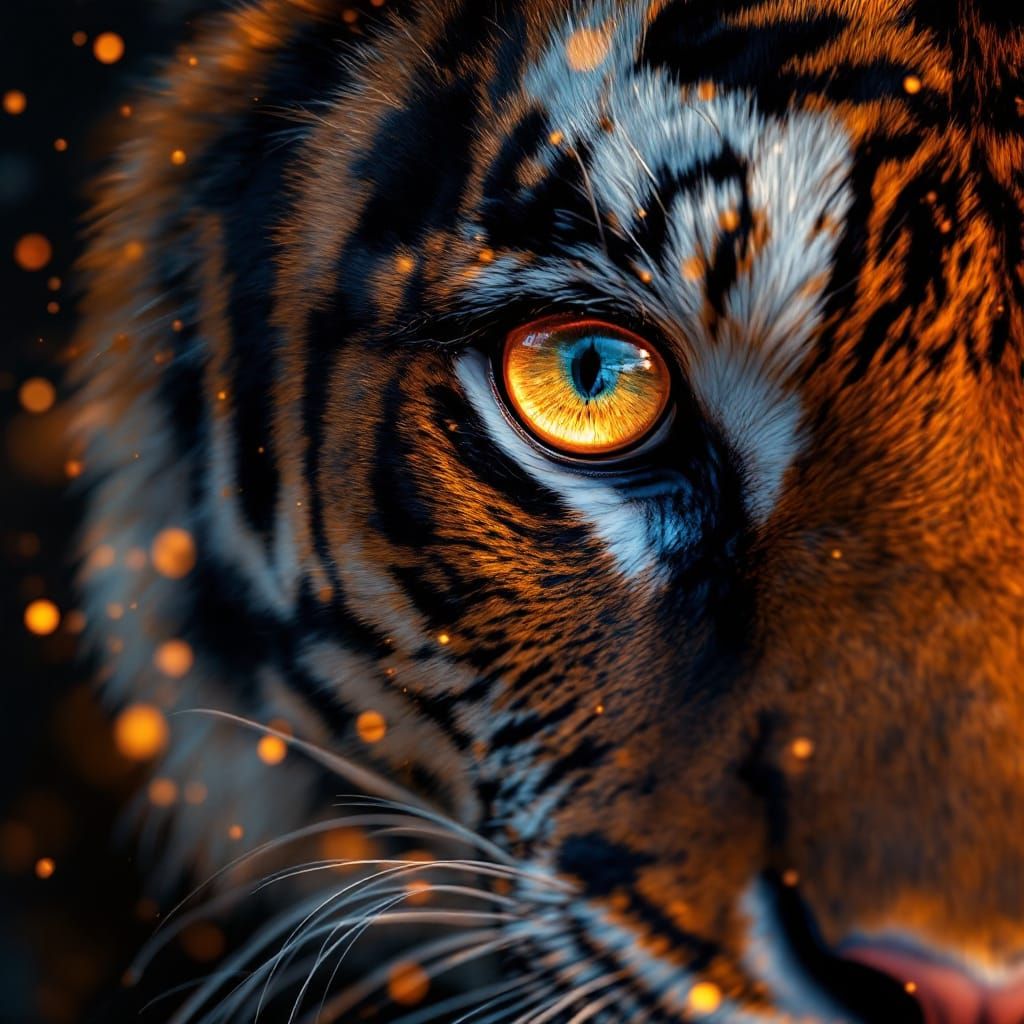 Tiger's Beautiful Eyes in Detailed Matte Painting