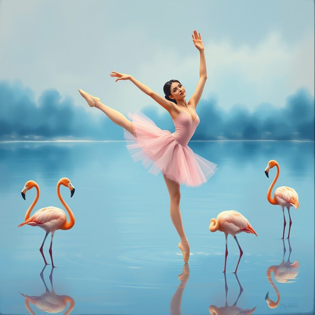 Ballerina in Serene Arabesque Pose
