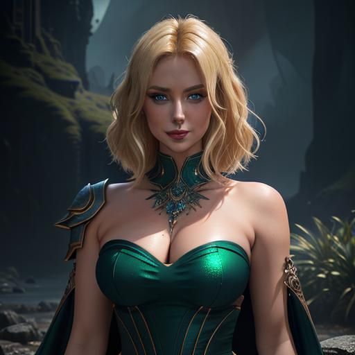 Hyperrealistic Portrait of a Voluptuous Young Woman