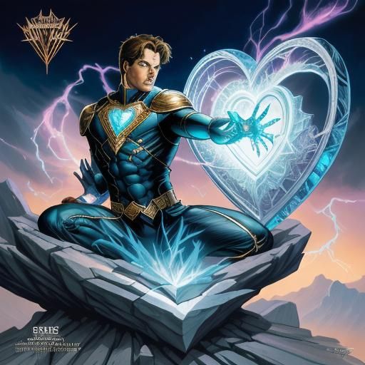 Crystal Heart in Comic Book Style