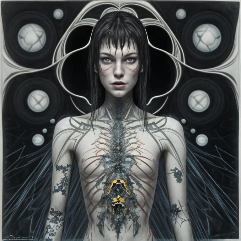 Cyberpunk Eldritch Entity in Cell Division