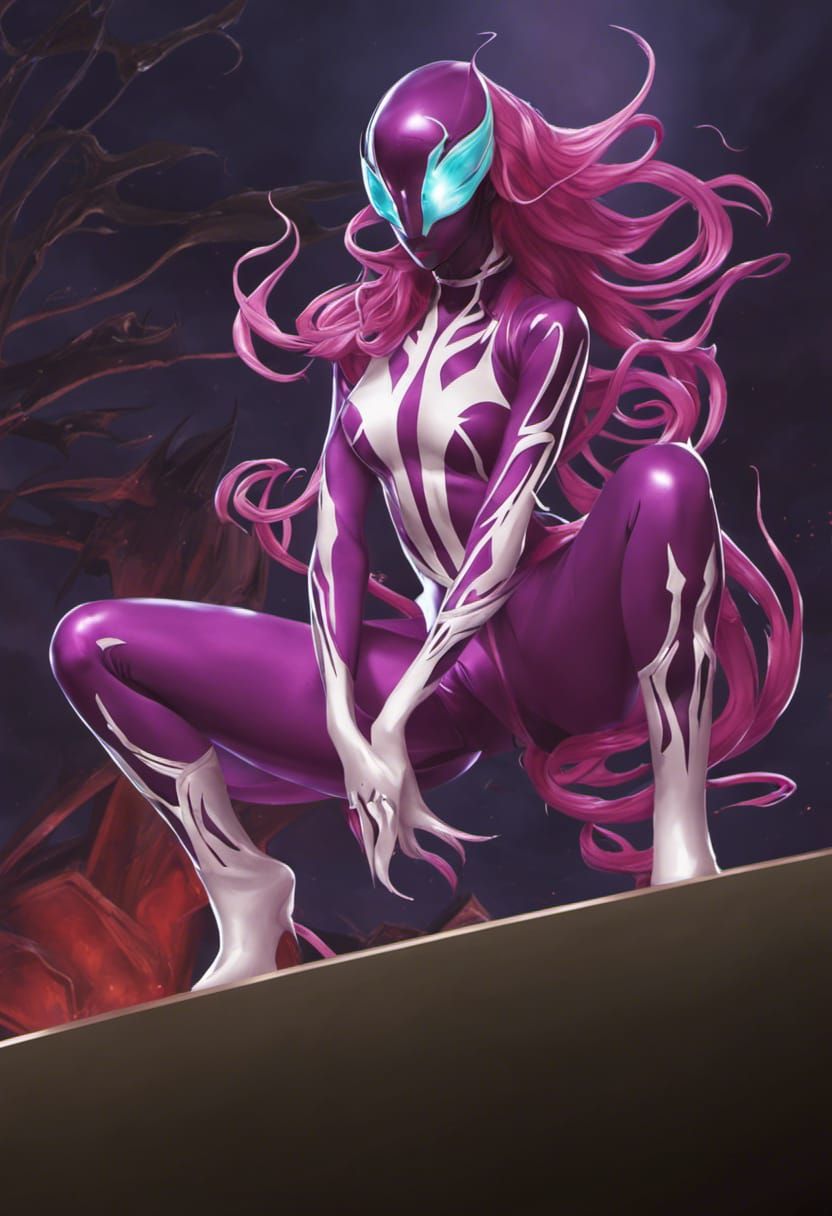 Aerodynamic Female Symbiote with Living Costume