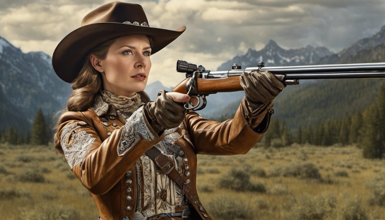 Annie Oakley, with rifle