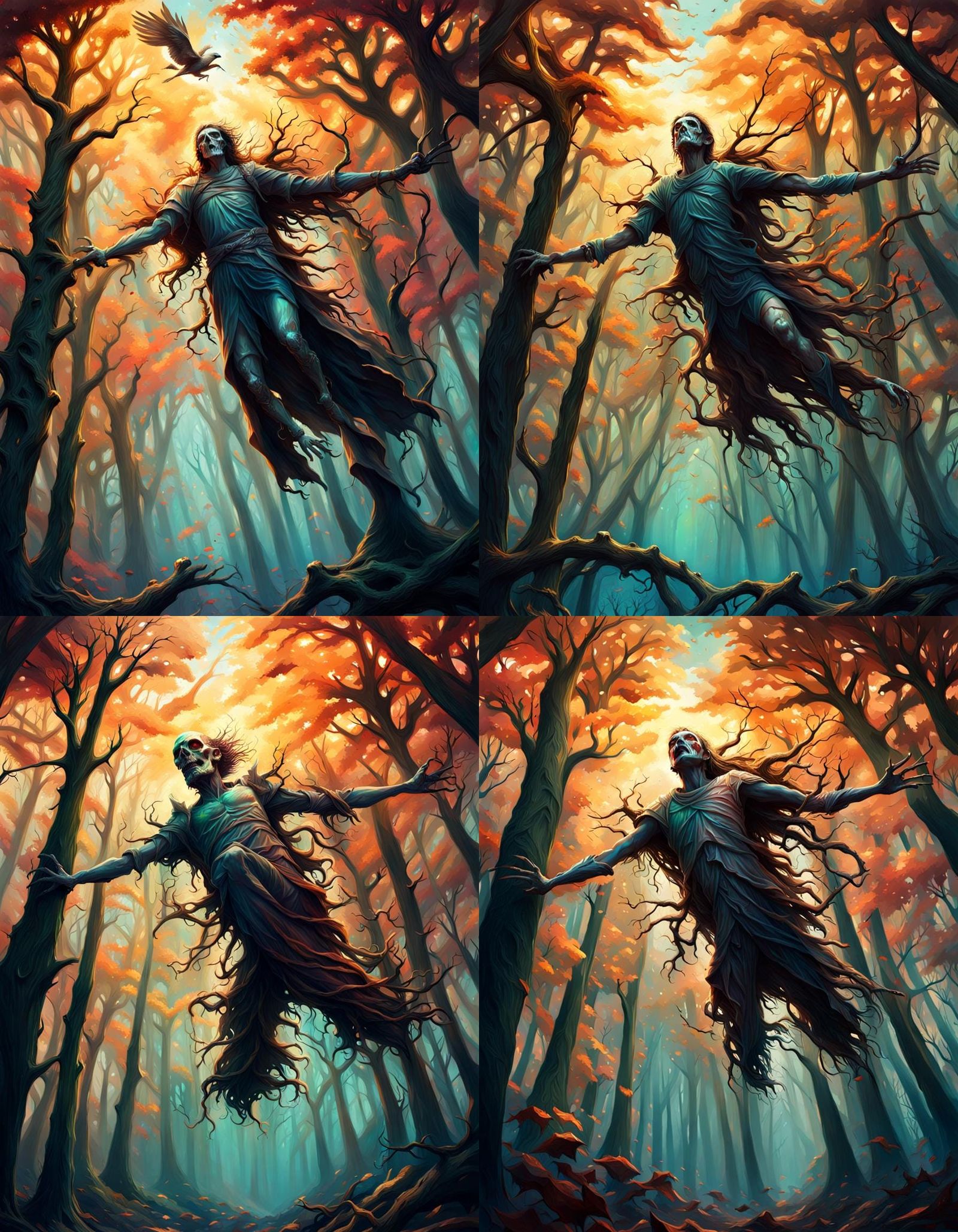 Soul Flying Through Trees in Hyperrealistic Style