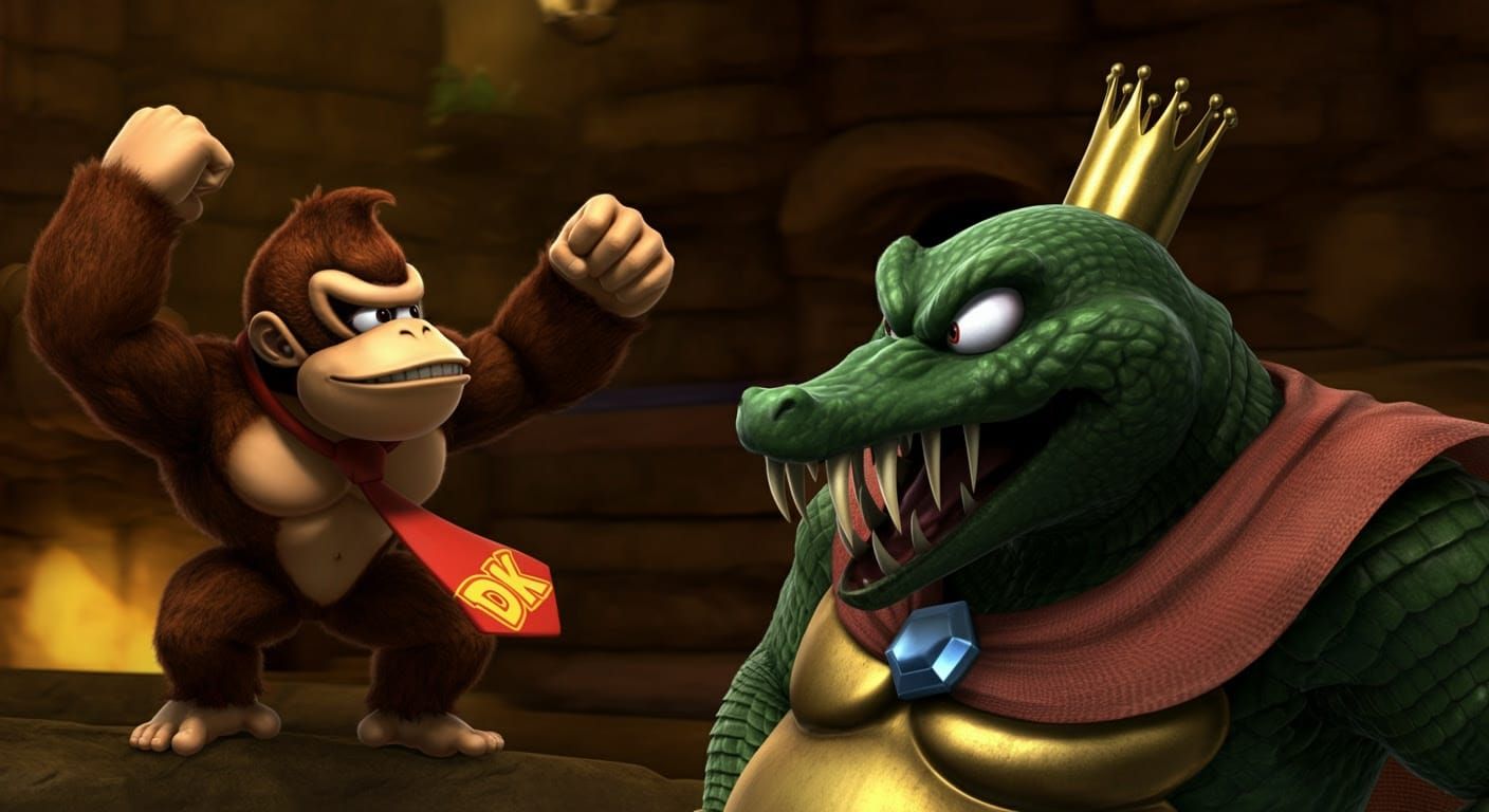 Donkey Kong Battles King K Rool in a Banana Hoard