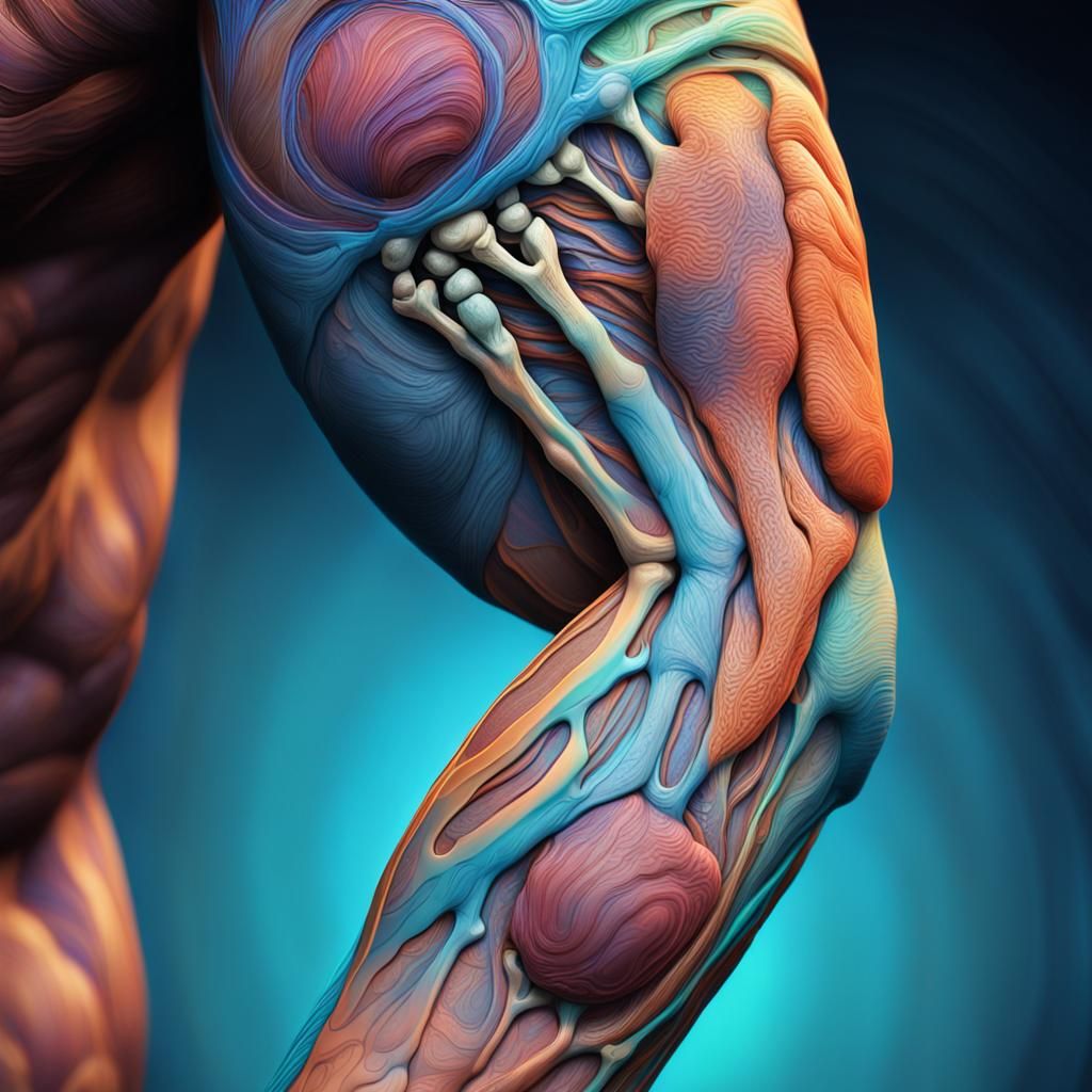 Bioluminescent Hole on Forearm in Pixar Style