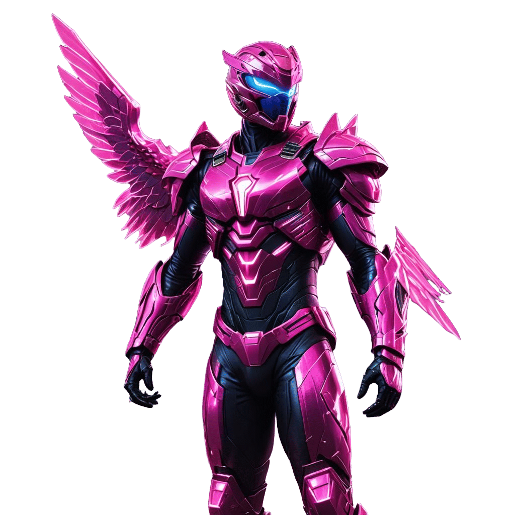 Futuristic Pink Eagle Power Ranger in 3D Anime Art