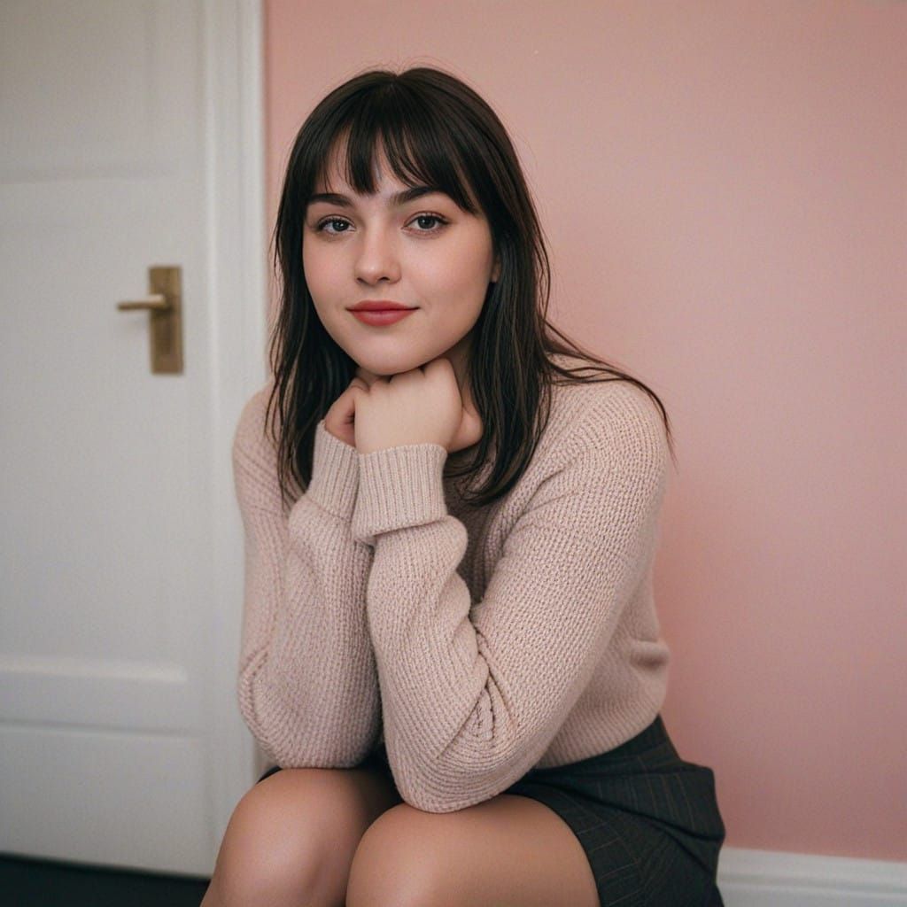 Chubby Teen Girl Radiates Confidence in Vibrant Makeup and S...