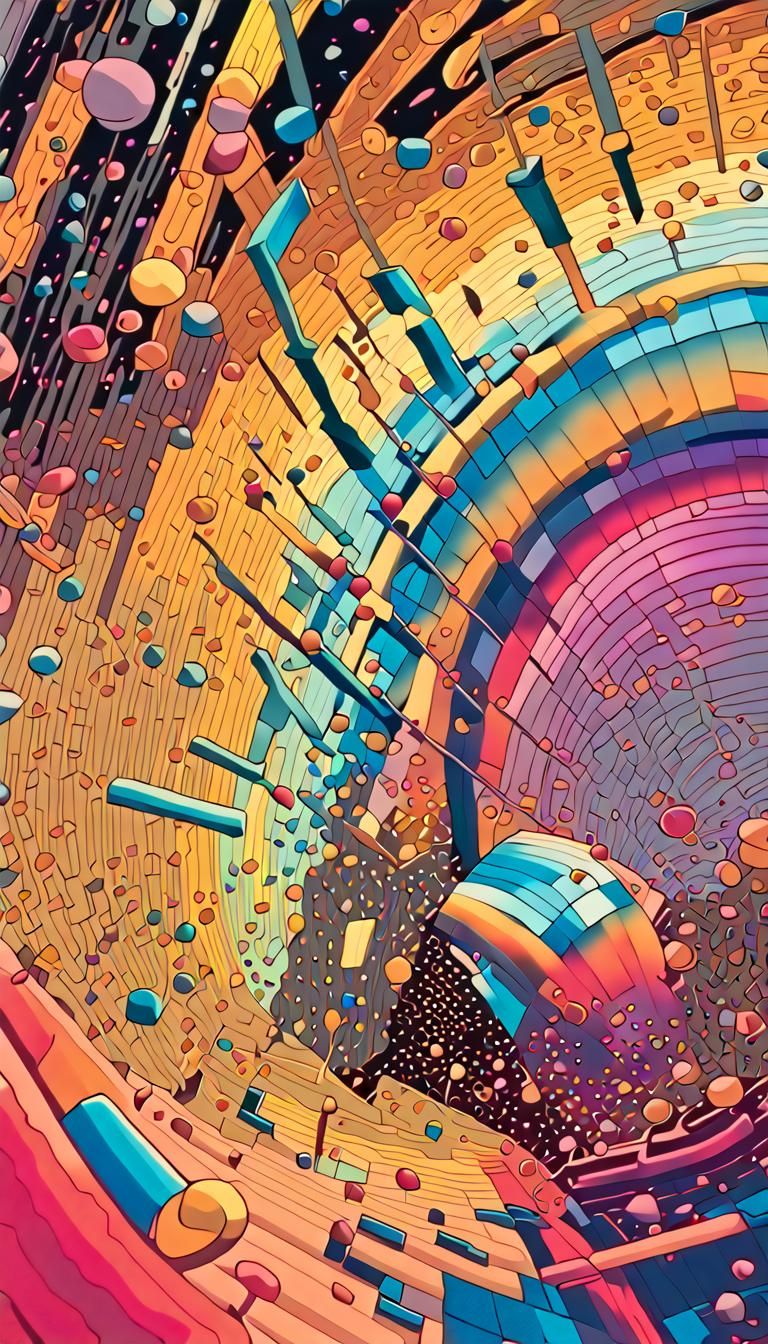 Colorful Universe Slice in Vorticism Art Deco Style