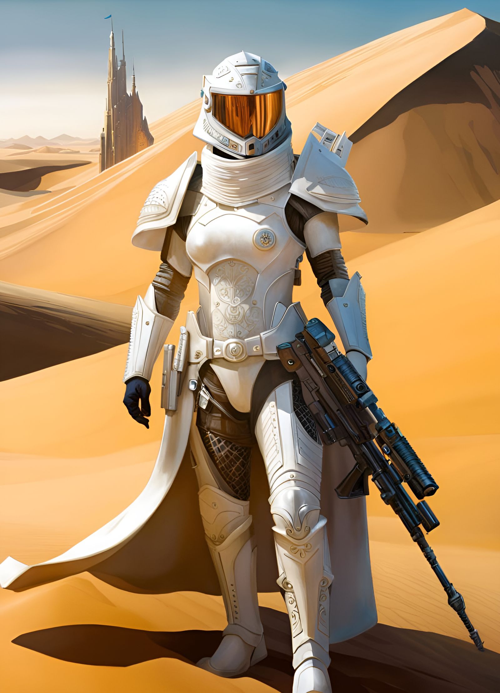 Sardaukar Warrior in White Armor: a Dune Masterpiece