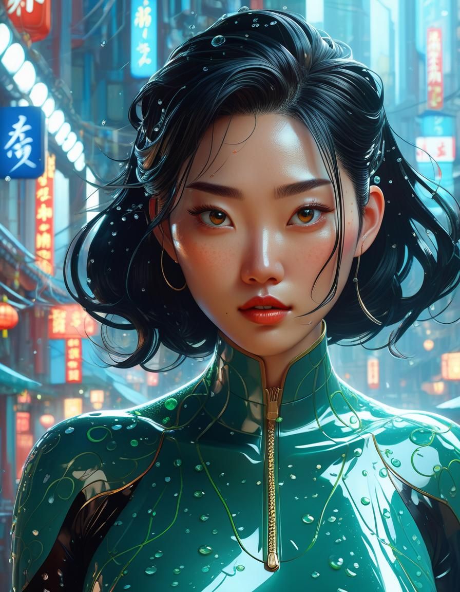 illustration of chinese young woman