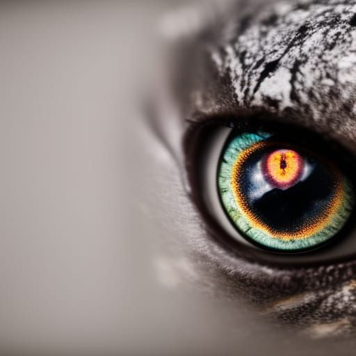 Intense Marble Eyes Close-Up Photo