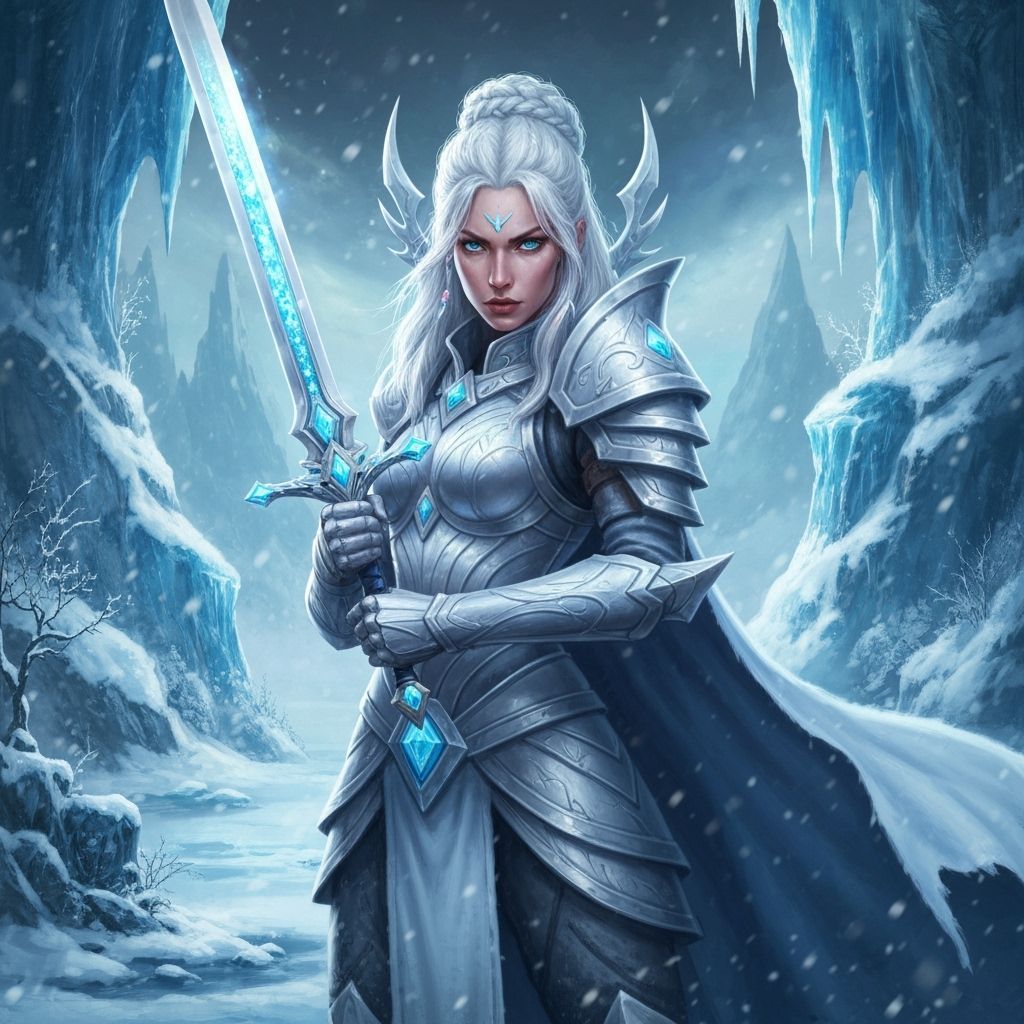 Warrior Snow Queen: Detailed Fantasy Concept Art
