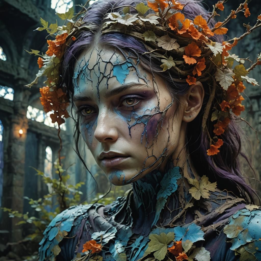 Beksinski-Inspired Lady Minerwa in Abandoned Church