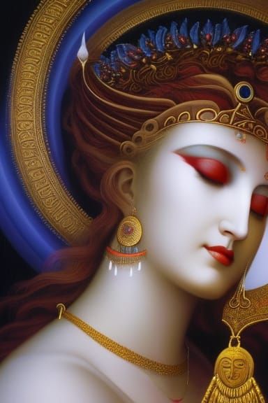 Goddess of Trauma and Compassion in Oil Painting