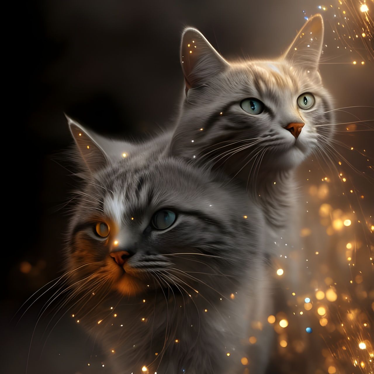 Tabby Cat God Hyperrealistic Matte Painting