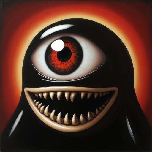 Surreal Distorted Figure with Giant Eyes