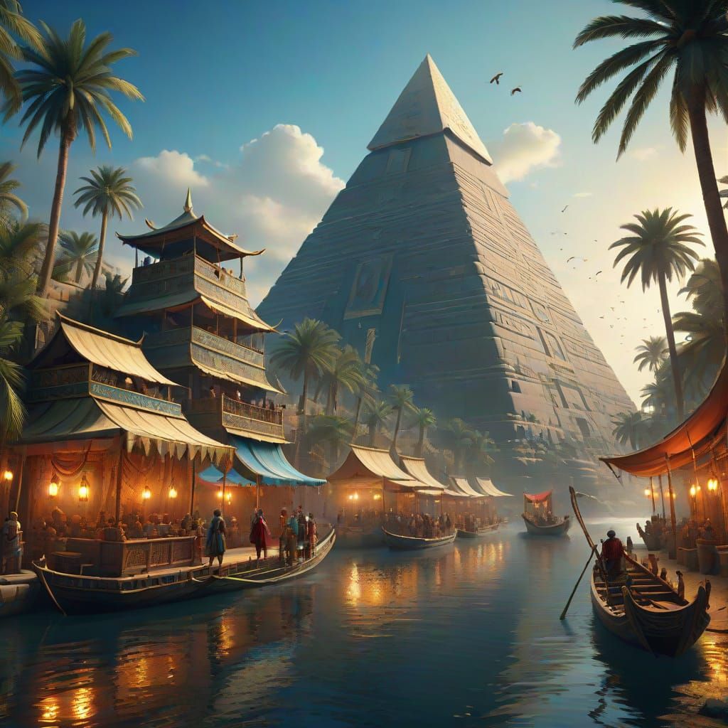 The Nile Festival: Detailed Matte Painting