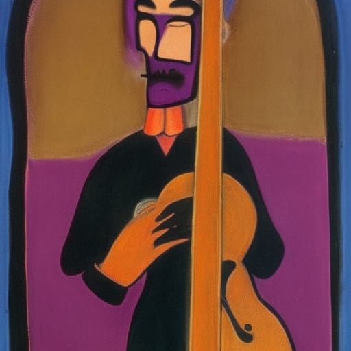 Vampire Lord Plays Bass Viol in Renaissance Style