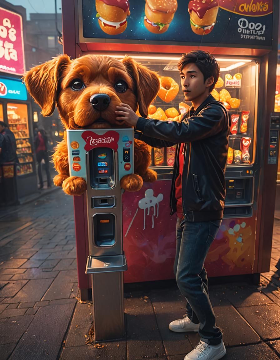 Dog Treat Vending Machine in Mid-Century Futurism
