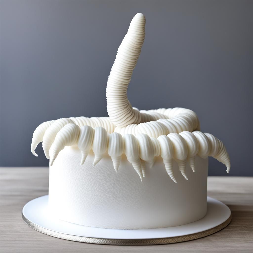 Hyperrealistic Silkworm Birthday Celebration