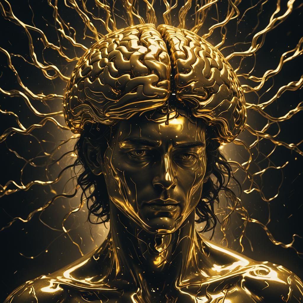 Golden Energies Manipulating the Mind in Comic Book Style