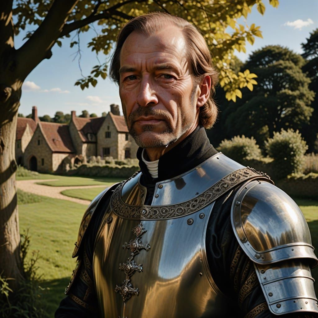 Tudor Knight in Serene Essex Landscape