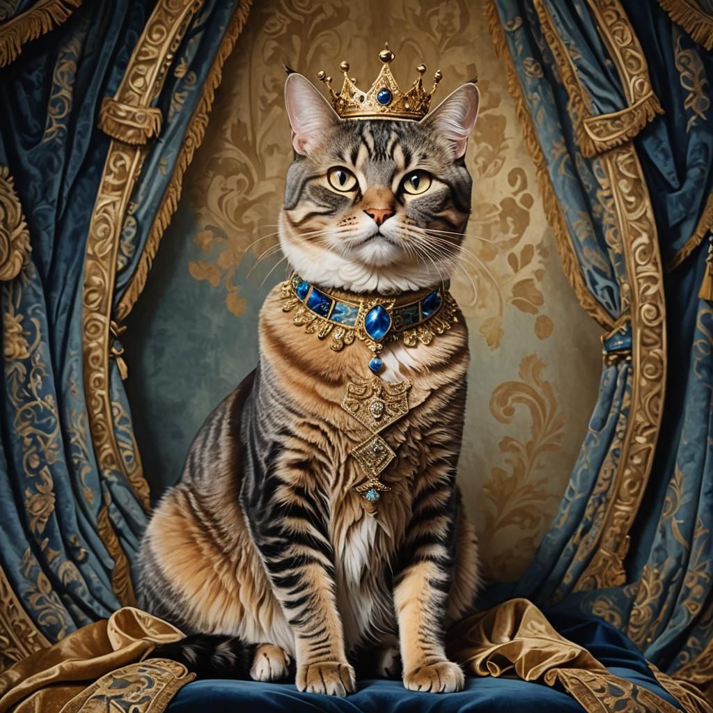 Regal American Shorthair Cat Portrait