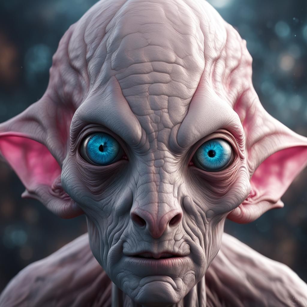 Detailed Alien Portrait in a Matte Painting Style